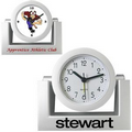 Standard Swivel Analog Desk Clock-SILVER